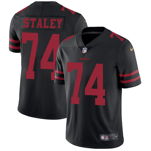 2019 men San Francisco 49ers #74 Staley black Nike Vapor Untouchable Limited NFL Jersey->san francisco 49ers->NFL Jersey